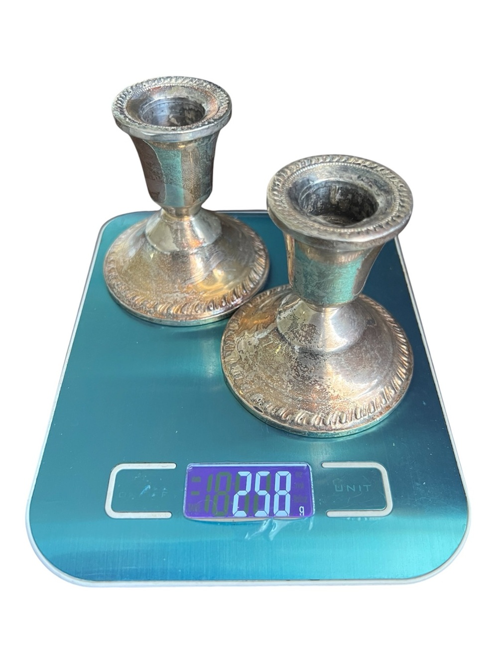 Duchin Creation • Sterling Silver Weighted Candlestick Holders 2.75” Short